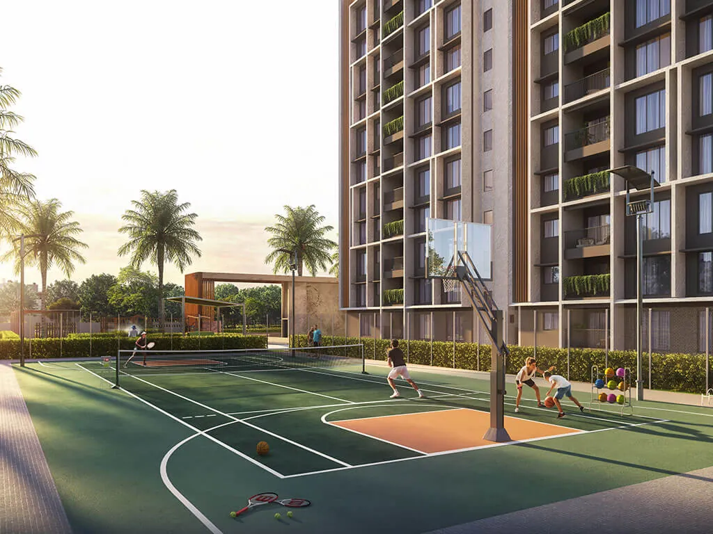 Tennis and basketball courts at Casagrand Keatsway