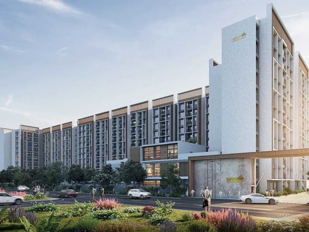 Casagrand Keatsway towers and entrance at Hennur Road Junction, HBR Layout, North Bangalore