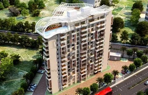 Aerial view of the Premia rooftop canopy and sky terrace