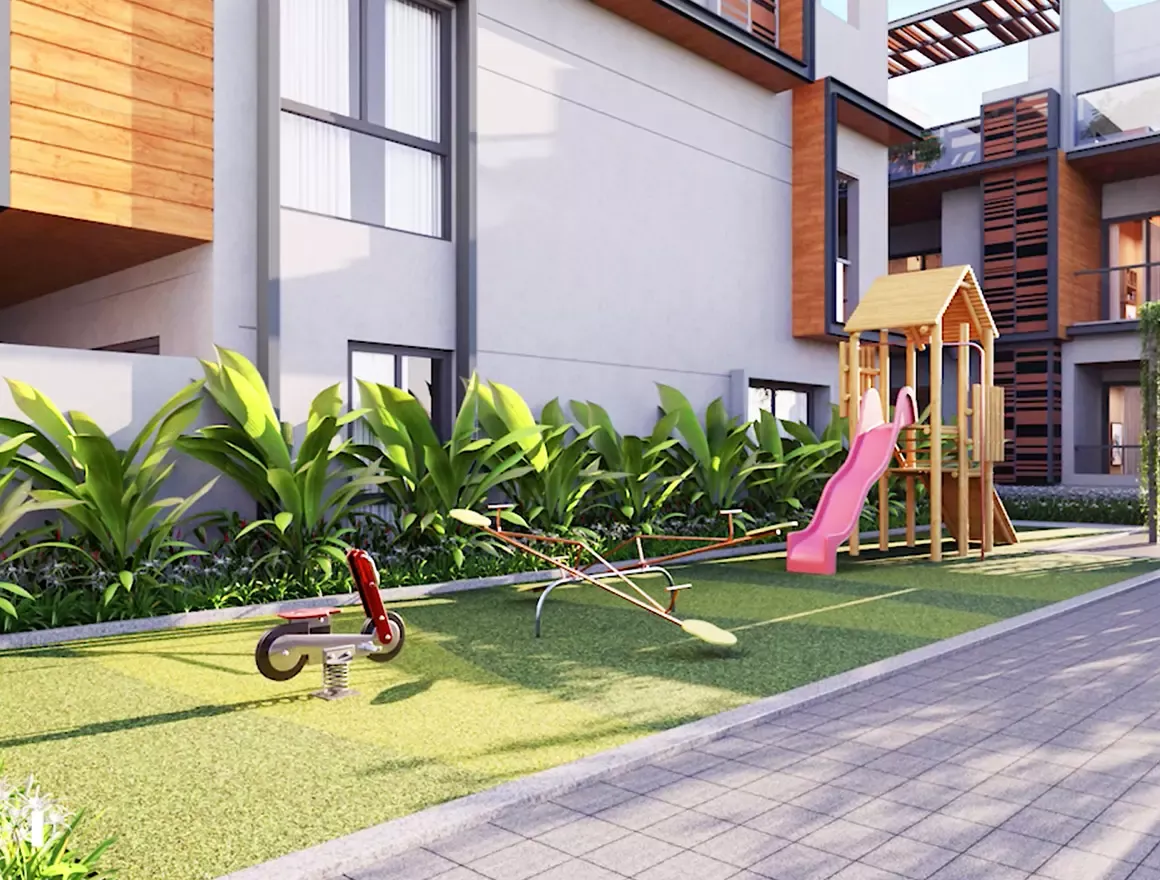 Children's play area between the villas at Sattva La Vita